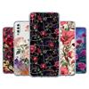 Transparent Phone Case for Samsung Galaxy A56 A36 A25 A16 A14 A12 A22 A24 A42 A06 A20 A40 Soft TPU Oil Painting Flowers Pattern