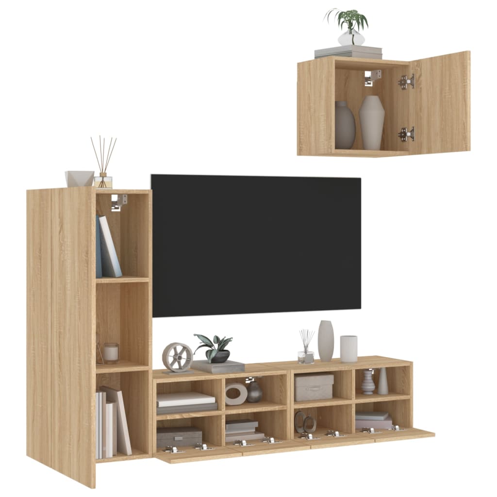 Vidaxl 4-Cz. TV Furniture Set, Sonoma Oak, Wood-Based Material