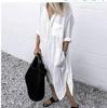 2025 Summer-Autumn Elegant Solid Color Rivet Button Long Shirt Dress