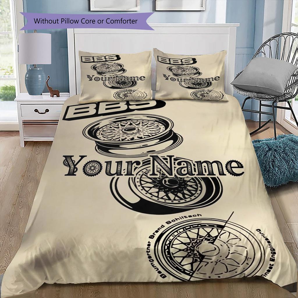 Bbs Gear Logo Custom Name Pattern Bedding Quilt Set Quilt Cover Pillowcase Home Birthday Gift(1 * Duvet Cover + 2 * Pillowcase, Without Core)