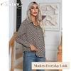 JPNTKY Women's Fashion Casual POLO Neck Long Sleeve Blouses & Shirts