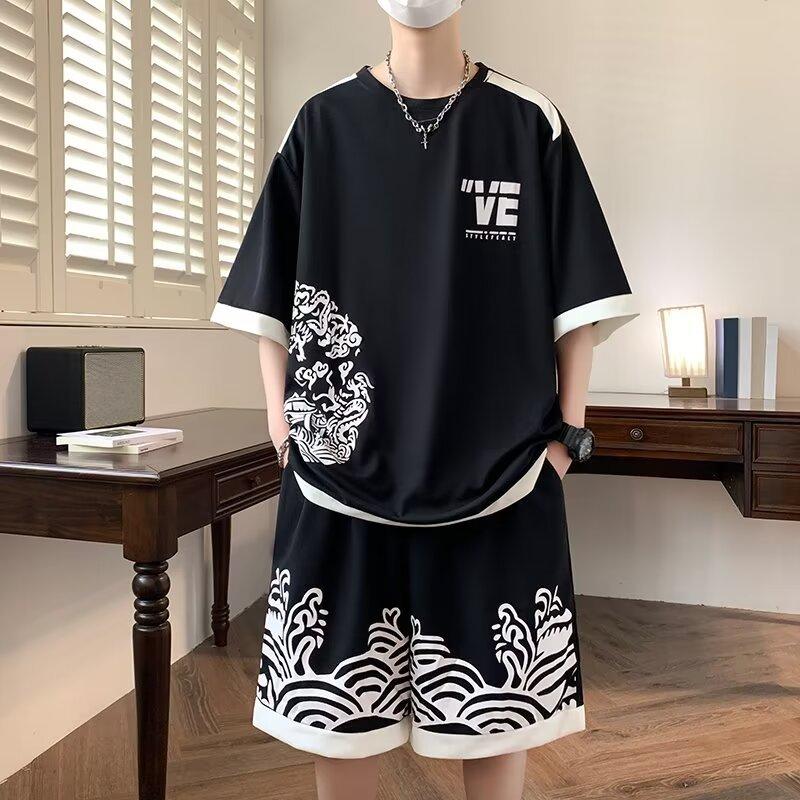 Sommer Herren Jugend Kurzarm T-Shirt Lässige Studenten Shorts Sportanzug