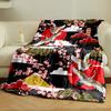Japanese Style Crane Cherry Blossom Blanket bedroom Blanket for Livingroom Couch lunch break Soft throw for Friend's festival Gift