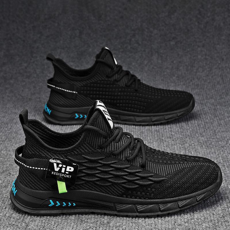 Men's Shoes Spring and Summer Coconut Breathable New Mesh Men's Casual Running Non-slip Sports Shoes Versatile Flying Woven Trendy Shoes