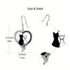 Dangle Earrings for Women as Birthday and Christmas Gift fashion Versatile Cat Heart Shape 1 Pair of Fashion Black and White Earrings Trend Fashion