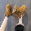 Muffin ice boots with fleece to keep warm and increase height New winter small thick-soled cotton boots