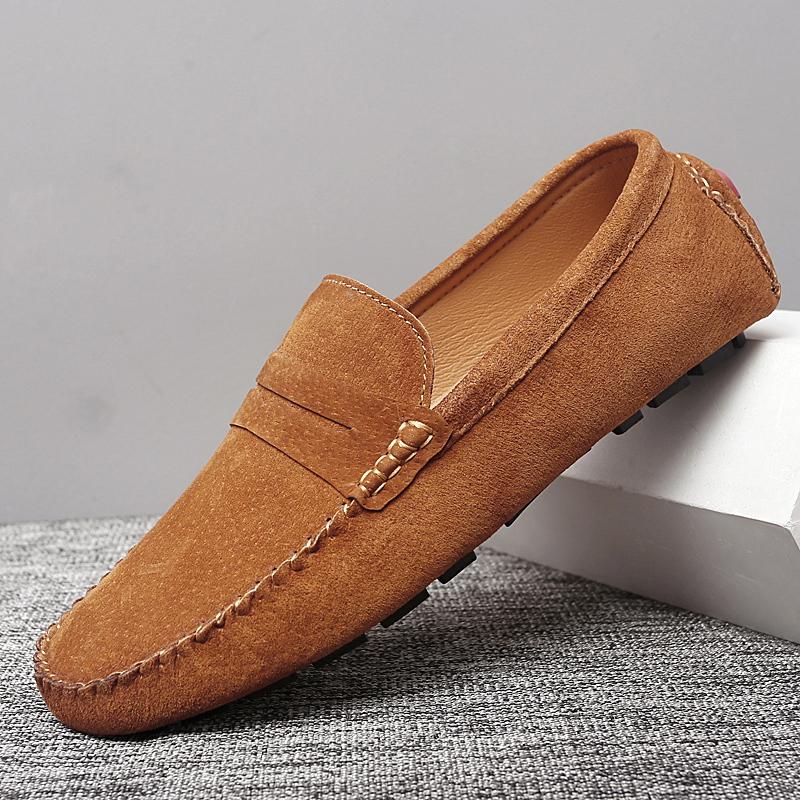Fashion Newest Men'S Shoes Genuine Leather Loafers Men Casual Flats Driving Shoes For Man Business Slip On Boat Shoes Male Mocassim