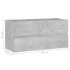 Bathroom Vanity Unit Concrete Grey 90 X 38.5 X 45 Cm Particleboard
