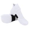 Combed Cotton Sports Basketball Breathable Thickened Running Shock Absorption Socks(White Black )