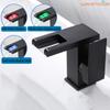 Luxury LED Black Basin Faucet Tall And Short Tap Bathroom Single Handle Cold and Hot Water Flow Produces Electricity