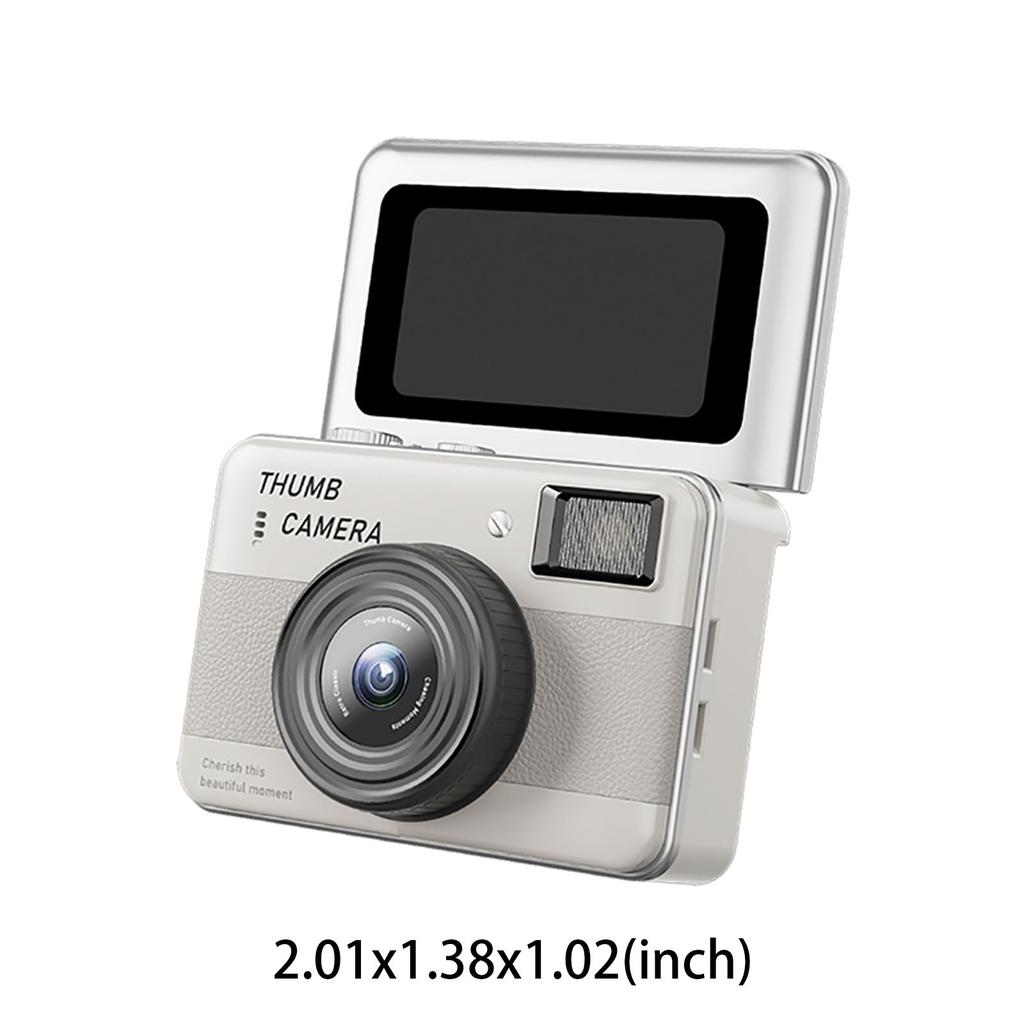 Portable Small Camera 4K Retro Tiny Camera with 1.47in 180 Flip Screen for Travel Recording Birthday Gift for Friends