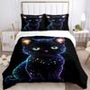 3pcs Galaxy Cat Bedding Set - Includes One Quilt Cover and Two Pillowcases (No Core) - Home Decor, Festival Gift, Polyester Fabric, Anime Ca