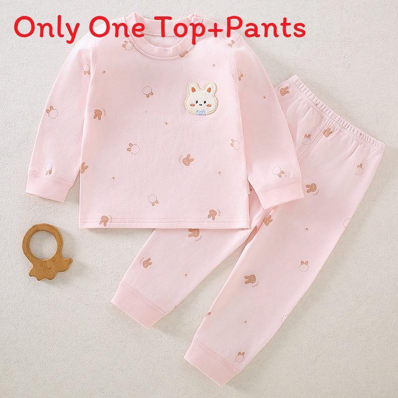 Baby Cotton Sleepwear Set With Shoulder Buttons Nonslip Comfortable Indoor Wear