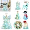 Handmade Christmas Figurine Table Decor Snowman Reindeer Kit Santa DIY Lighted Wreath Tree Decor Xmas