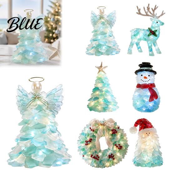 Handmade Christmas Figurine Table Decor Snowman Reindeer Kit Santa DIY Lighted Wreath Tree Decor Xmas