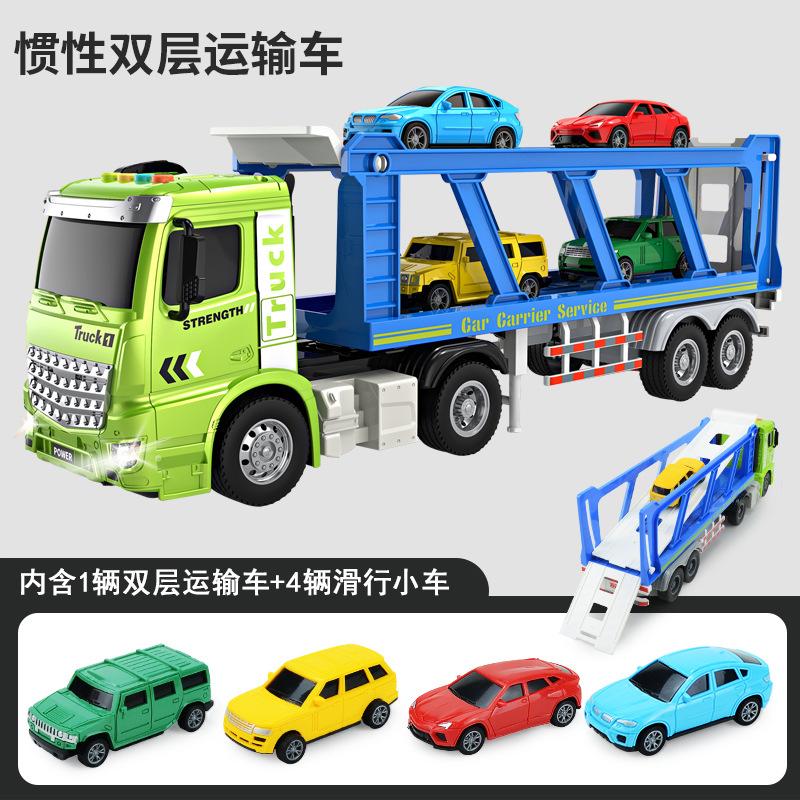 

Световые и музыкальные повествовательные пазлы Двухъярусный транспортер Детская симуляция Большой грузовик Грузовик Модель строительной техники