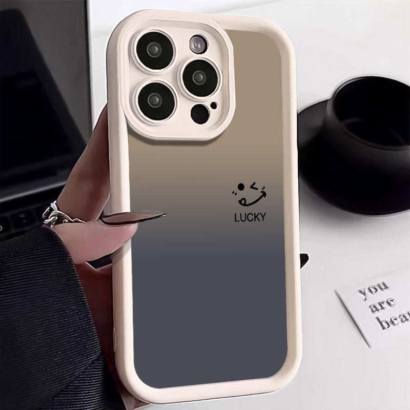 Smiley face gradual change iPhone11Pro mobile phone case new Apple 11promax men's and women's simple fine hole anti-drop