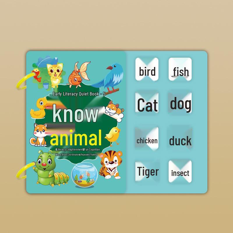 Literacy Quiet Book: Tear-and-Paste Character Recognition Toy for Children Aged 3+