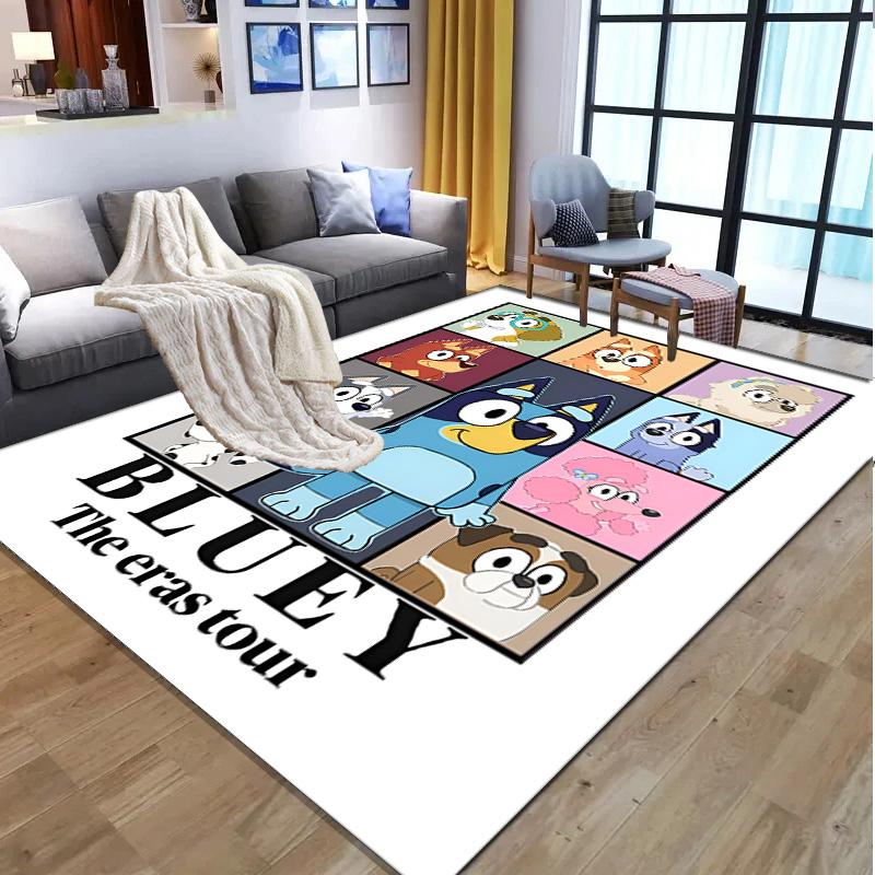 Bluey Pattern Rug, Indoor/Outdoor Mat, for Picnic, Gameroom, Bedroom, Office, Living Room, Home Decor Carpet, Birthday Gift