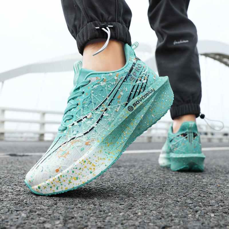 Mote Snøresko Løpesko Menn Kvinner Demping Joggesko Trening Sportssko Sklisikre Tykksålede Trenere Pustende