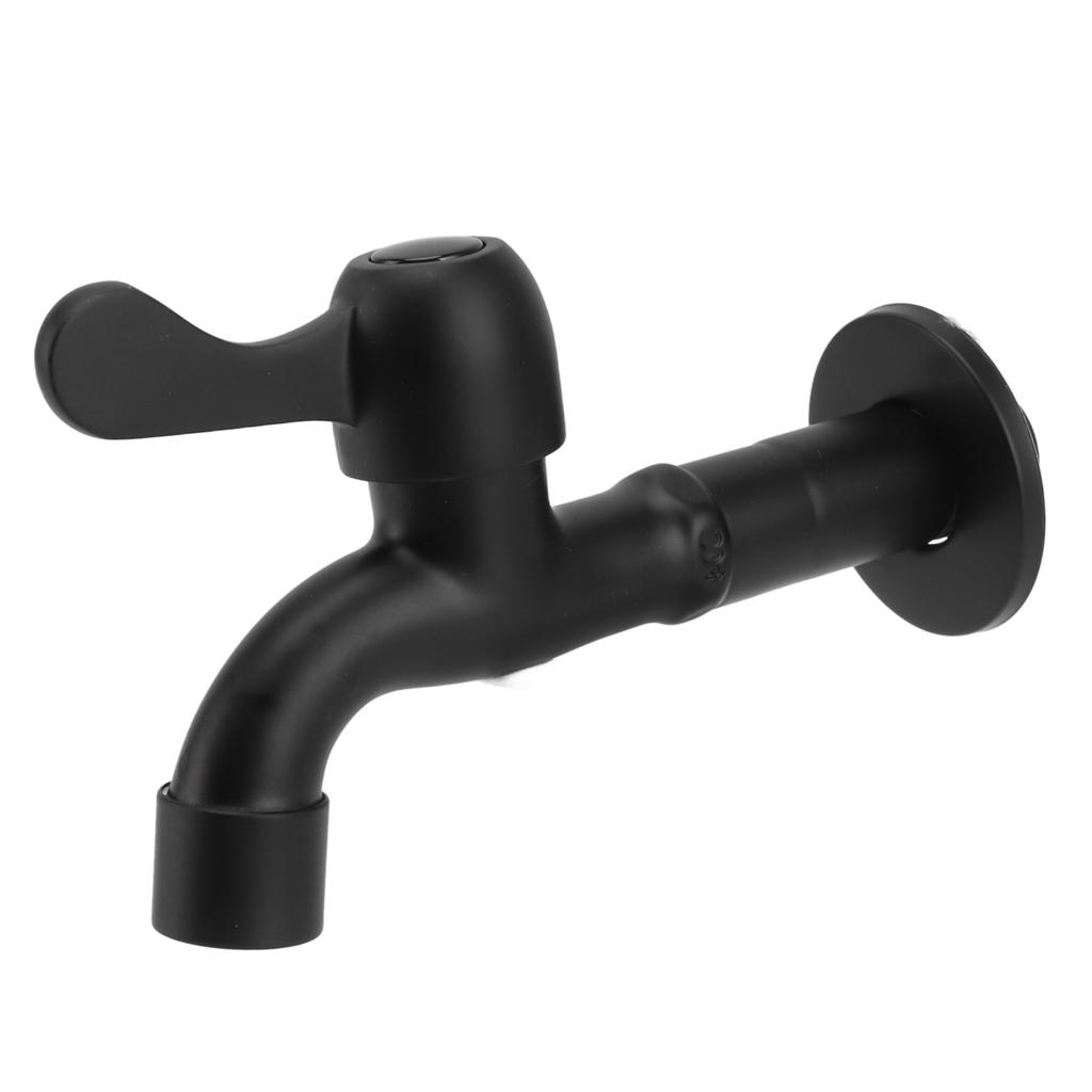 Water Faucet 304 Stainless Steel G1Celsius2 Caliber Wall Mounted Single Cold Water Tap Black
