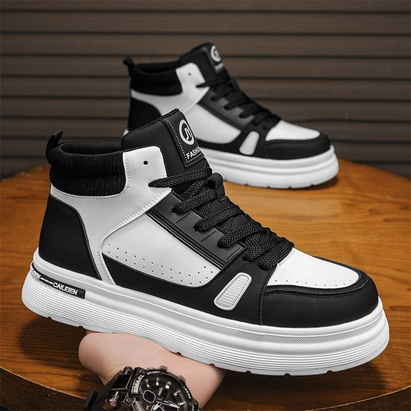 Spring men's shoes new breathable high-top little white shoes men's trend versatile light wear-resistant sports shoes casual board shoes