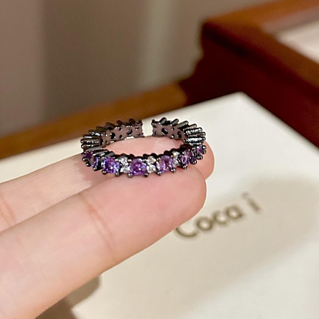 S925 Stylish Silver Ring With Colorful Gemstone Accents And Eyecatching Shape Geometric