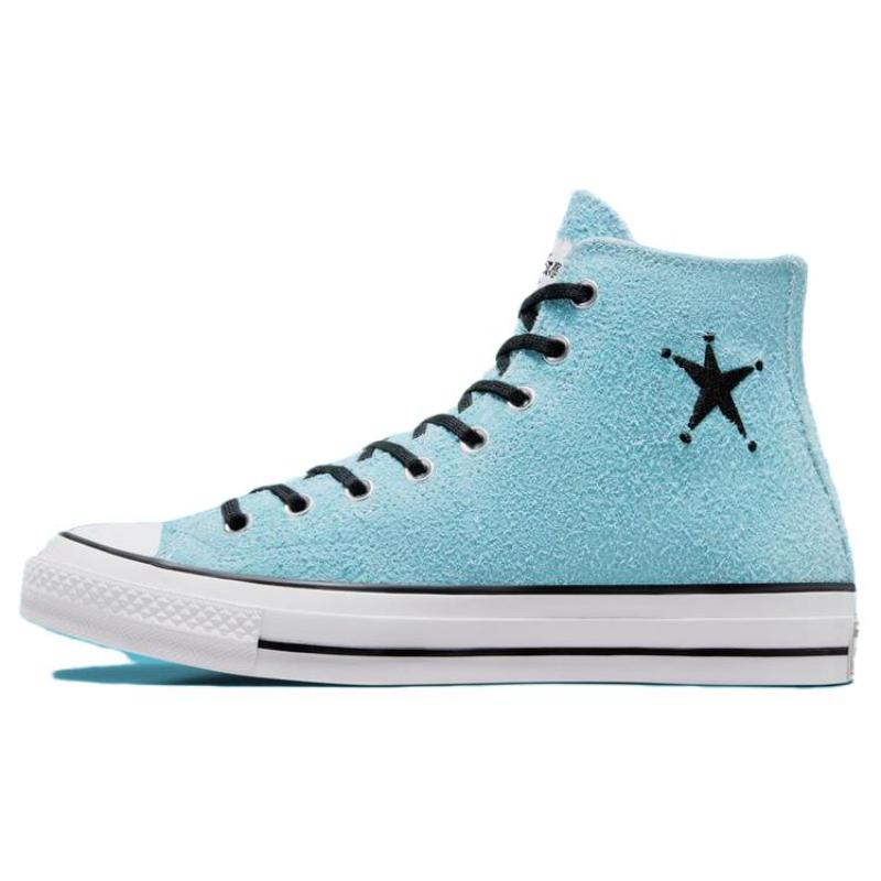 

Stussy x Converse Chuck Taylor All Star 70 Hi Sky Blue Classic Comfortable Abrasion Resistant High Top Espadrilles Unisex Blue 46.5 синий