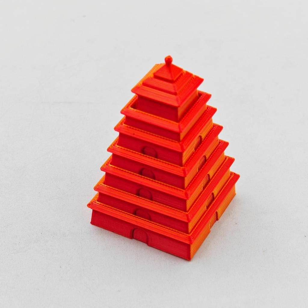 3D Foldable Rotating Pagoda: Children's Decompression Toy & Cultural Architecture Model