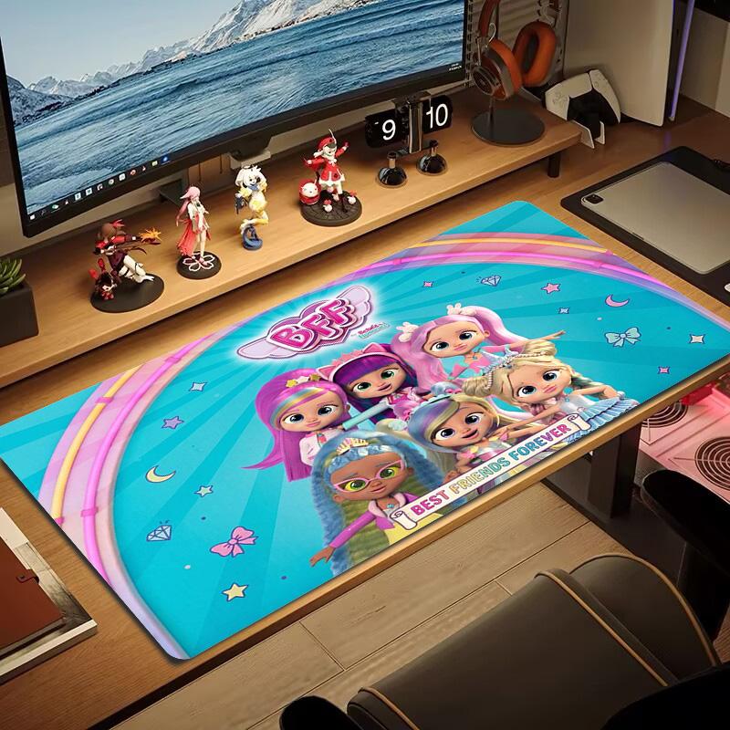 BFF Cartoon Color Mouse Pad Large Gaming Table Cushion Non-slip Laptop Tablet Big Mousepad XXL Mat Mini PC Playmat With Lock edge