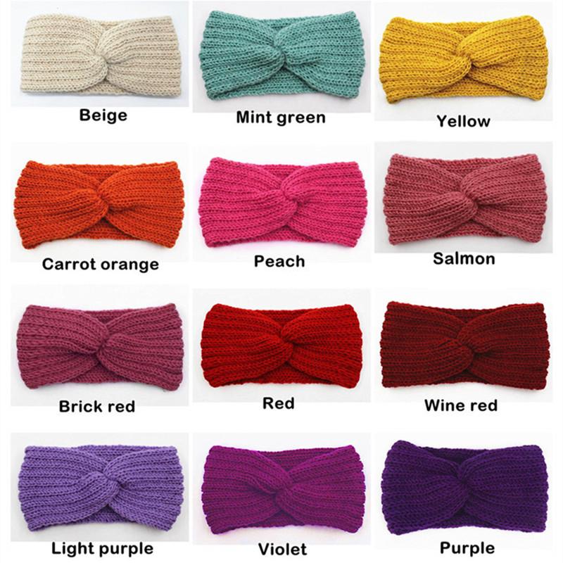 Winter Wool Knitted Headband for Women Crochet Ear Warmer Wide Headbands Turban Head Wrap Fashion Hair Accessories Bandana Bandge