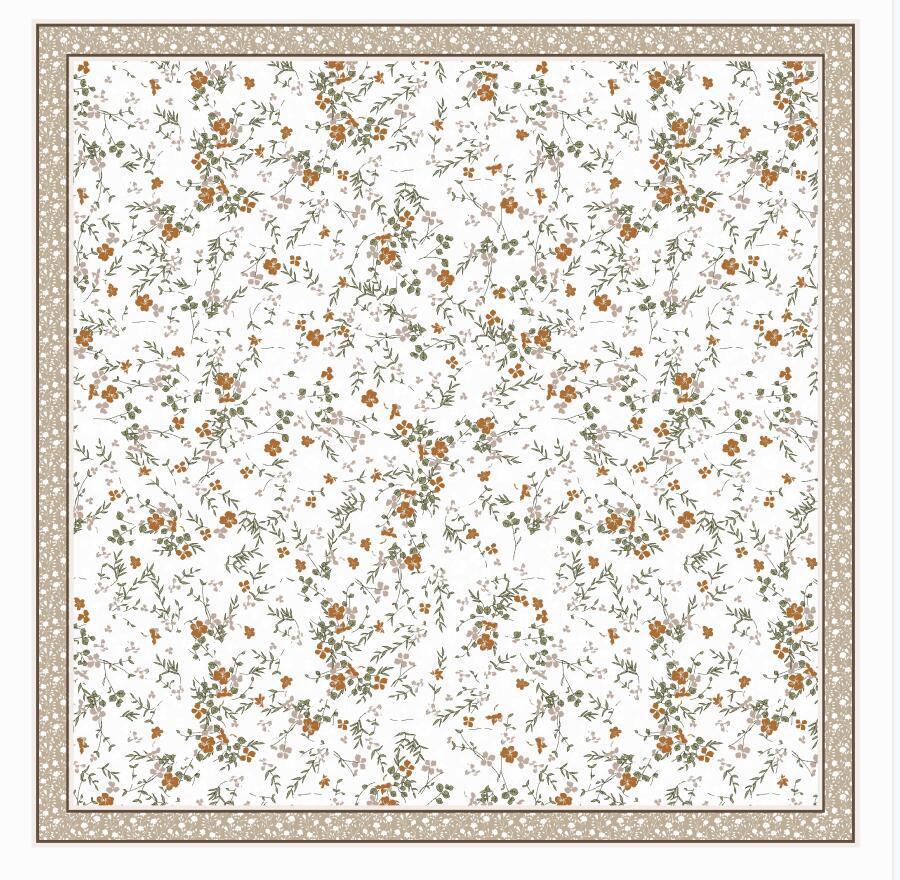 Bali Fabric Print 110cm Square Scarf With Warmth Sunshade Dustproof For Casual Wear 01