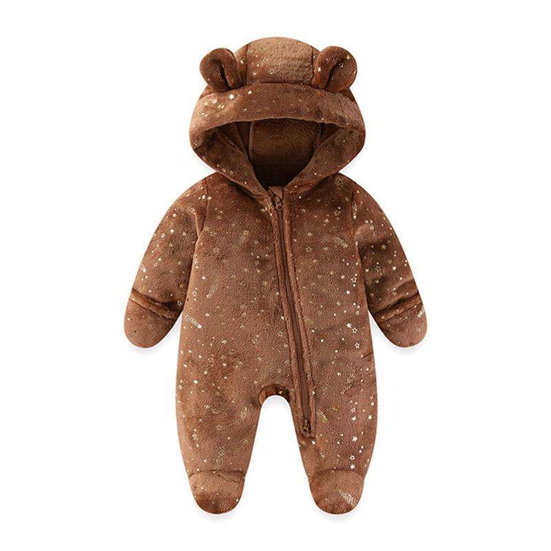 Infant Baby Winter Warm Romper Hooded Bodysuit