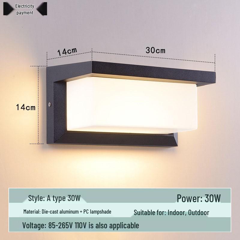 Waterproof Minimalist LED Wall Light with Smart Sensor for Outdoor Use