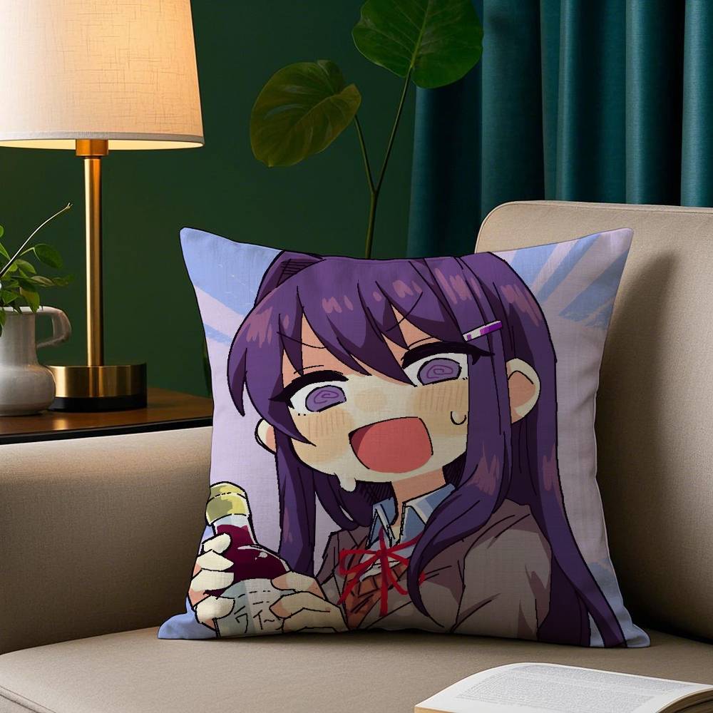 D-Doki Doki L-Literature Club Pillow Case Cozy Plush Pillow Cover Double Side Printed – Home Gift for Bedroom Decor