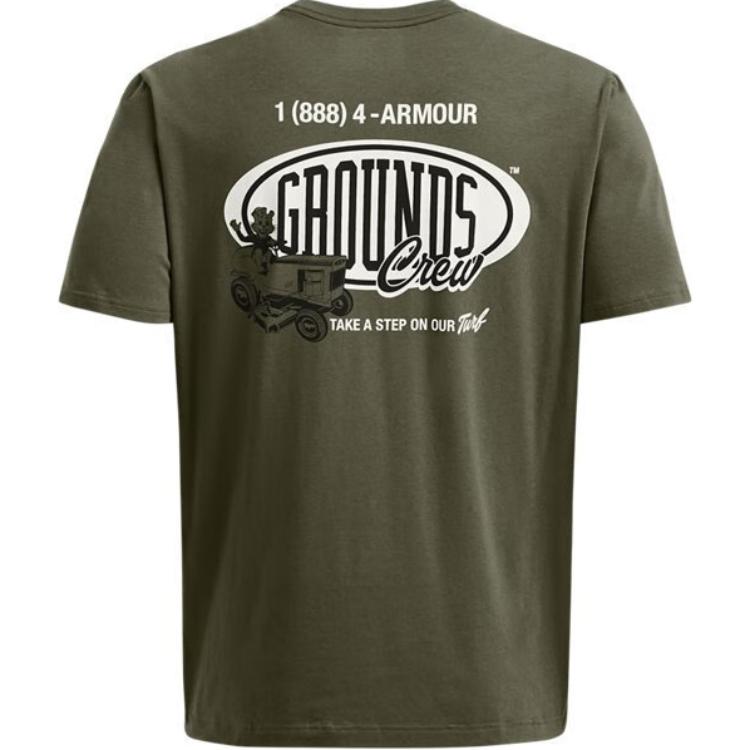 Under Armour X Grounds Collaboration Round Neck Training Short Sleeve T-Shirt Men T-Shirts Dark-Green 1387718-390