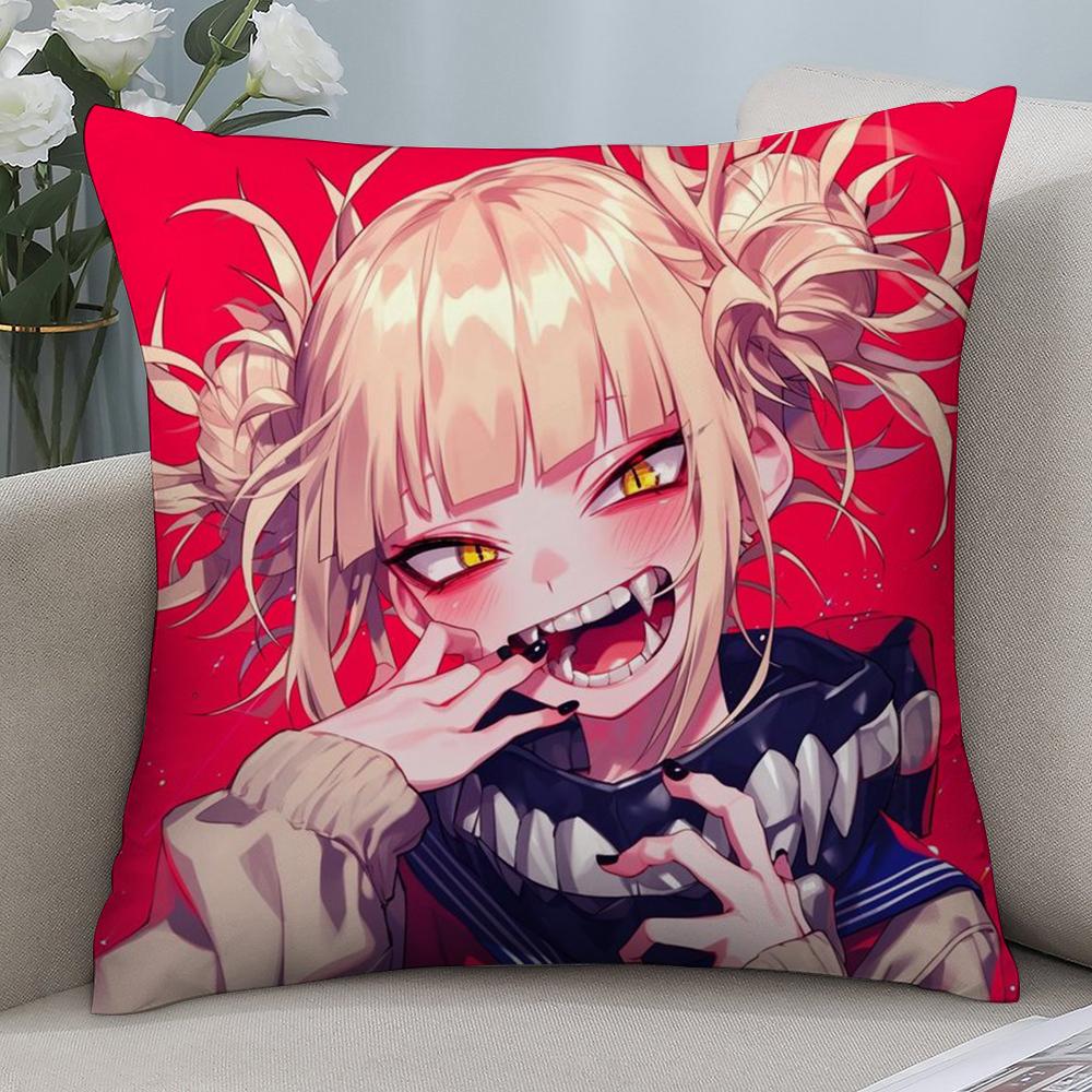 

My Hero Academia Himiko Toga Pillow Case Short Plush Sofa Decorative Gift Home Double-sided Printing Cushion 12x12Inch