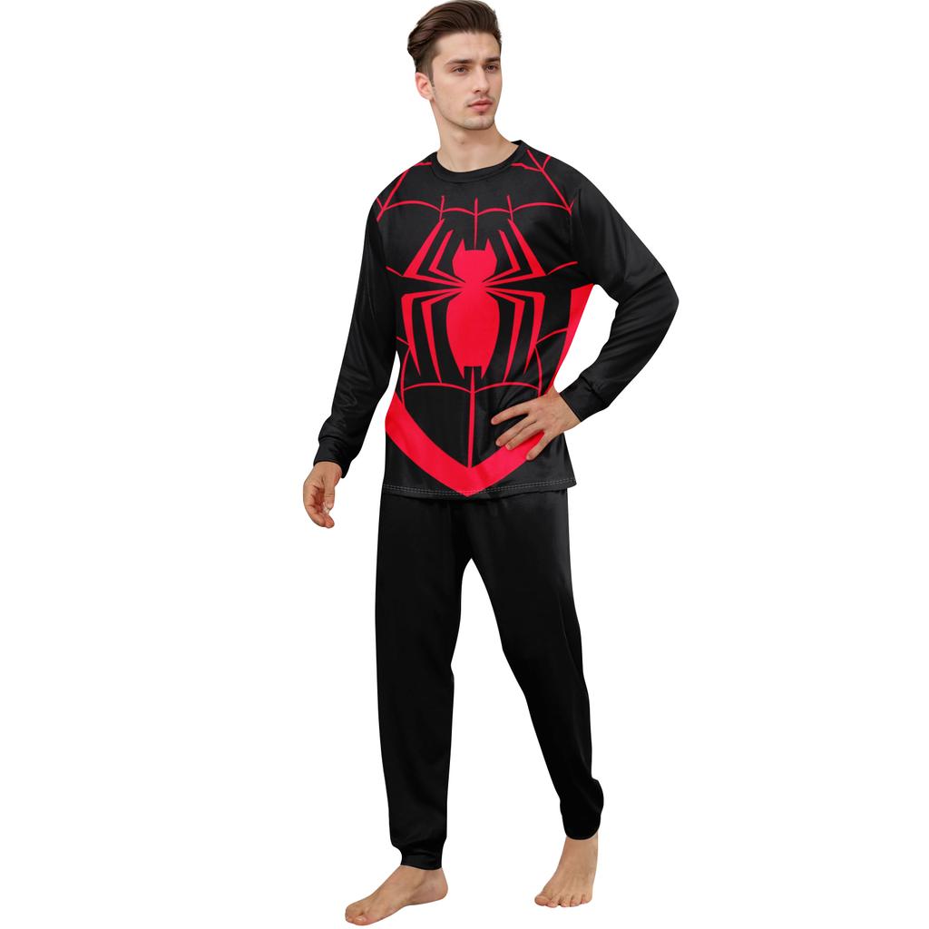 Long Sleeve Top and Pants Set Comfortable Homewear with Printed Design Suitable for Family Matching Pajamas Soft Fabric Loungewear