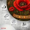 ANZAC Day Red Poppy Metal Wall Art 8x8 Inch Commemorative Aluminum Plaque