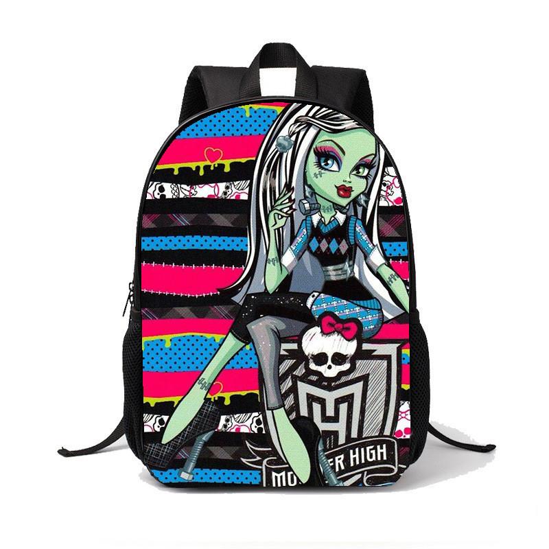 Plecak Szkolny Dla Dziewcząt Chłopców Z Lekkiego Materiału Nylonowego I Nadrukiem Monster High Do Użytku Szkolnego
