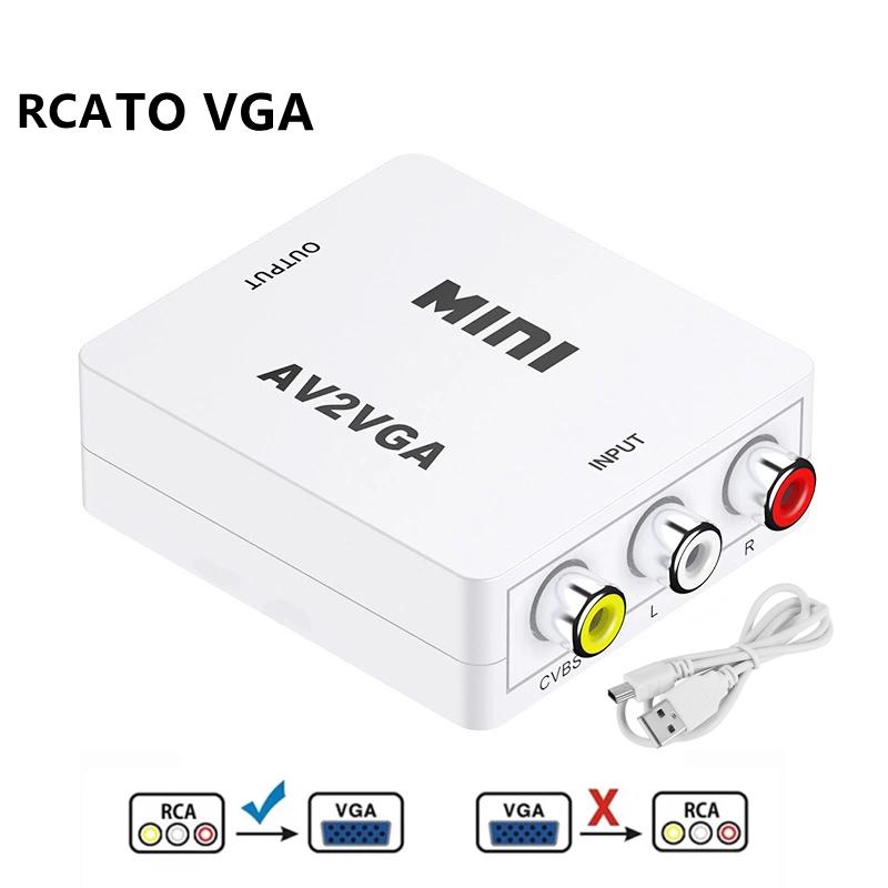 

Конвертер VGA в AV VGA в RCA Конвертер AV в VGA Адаптер RCA з аудіокабелем 3,5 мм для телевізійної коробки ПК 1080P Конвертер CVBS у VGA