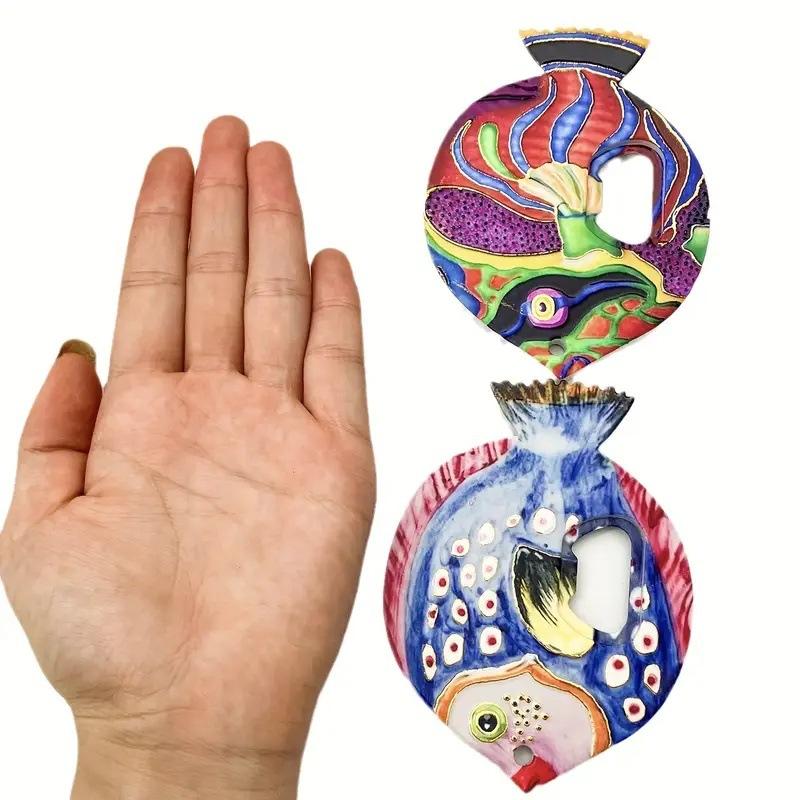 Resin Fat Headed Fish Bottle Opener Home Decor Creative Portable Fridge Magnet DIY Cute Kitchen Sticker