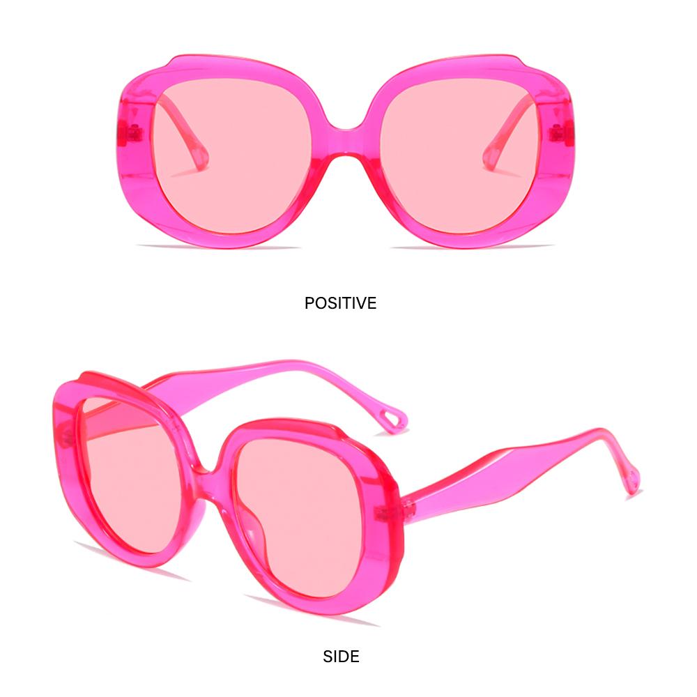 New Vintage Women'S Sunglasses Classic Oversized Round Frame Sun Glasses Hot Pink Shades Trendy Glasses