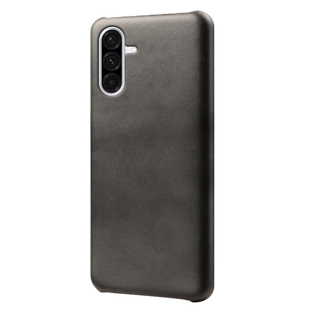 

For Samsung Galaxy A36 5G Case Calf Texture PU Leather Hard PC Protective Phone Cover Black