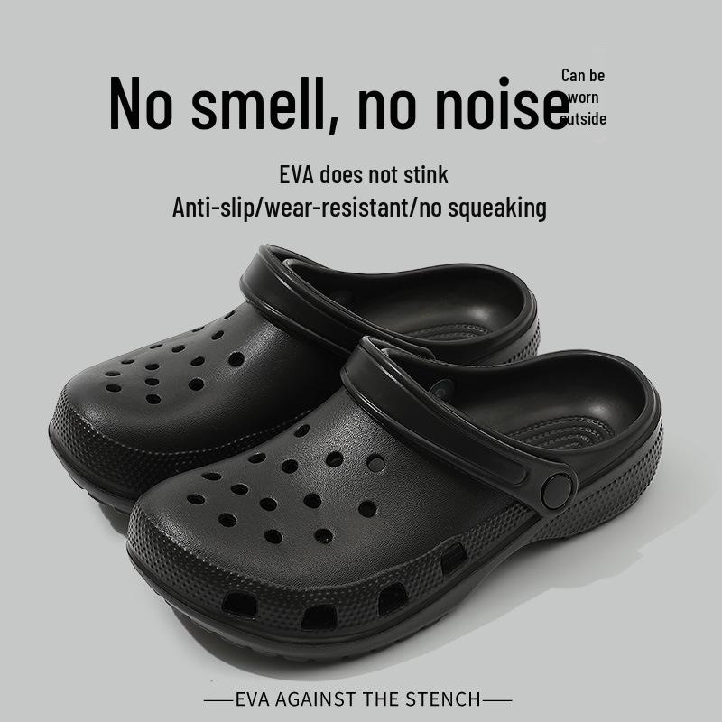 

Women s Summer Thick-Soled EVA Slip-Resistant Wedge Sandals with Deodorant, Casual Hole Design, and Height Increase. 39 чорний