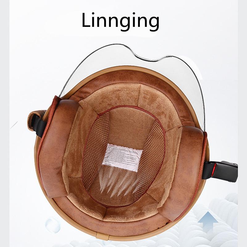 Protective Helmet Retro Scooter Equipment Vintage Casco Vintage German for Off -Road Protective Visor Mouth and Nose