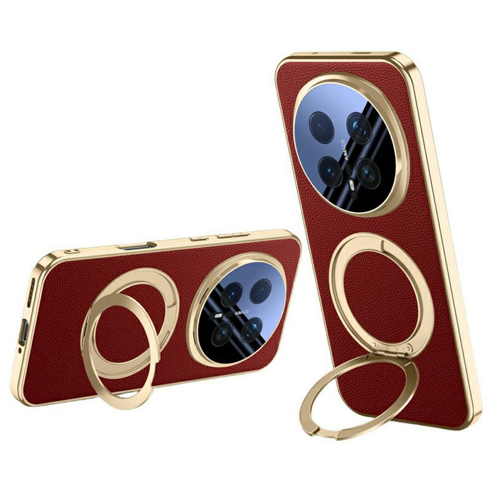 Pro Honor Magic8 Pro 5G Pouzdro Magnetický Otočný Stojan Kožené + PC + Akrylové Kryt Telefonu s Tvrzeným Sklem Zadní Displejová Fólie