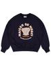 LA MAISON STUDIO Women'S Cute Bearfriends Embossed Logo Crop Sweatshirt Navy (Fce1Ts308W)