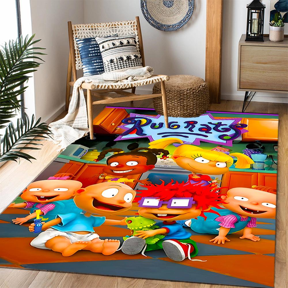 Rugrats: Playtime Chaos Themed Anti-Slip Rugs - Polyester Home Decor, Suitable for Bedrooms, Living Rooms, Doorways, Studios, and Decorations