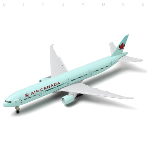 QIYUMOKE Boeing 777 Canada 1/300 Scale Diecast Metal Airplane 777 Airplane Model for Adults with Stand (8.3 Inches Long), Gift for Aviation Enthusiast